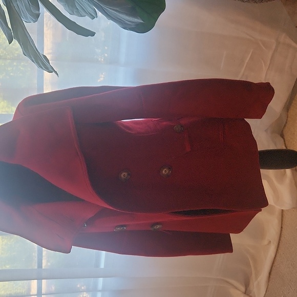 Michael Kors Red Pea Coat - Picture 4 of 5